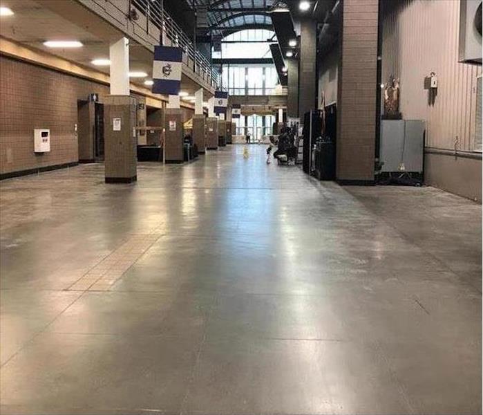 Hall of Convention center after flood has been remediated.