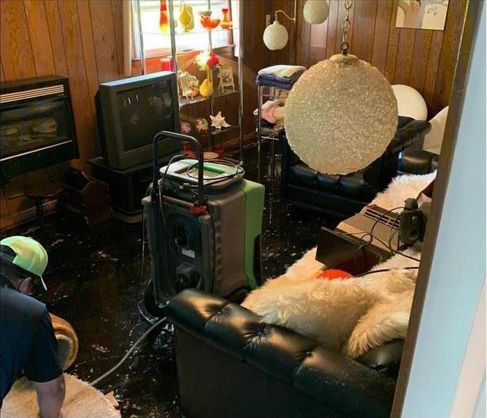 A house flooded after a storm 
